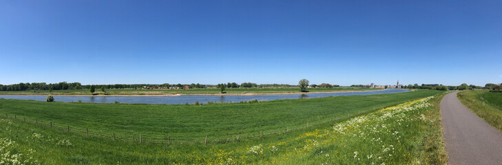 Panorama from the river IJssel towards Doesburg