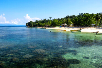 Yenbuba village in Raja Ampat District, West Papua Province  of Indonesia is a place where visitor can snorkeling.