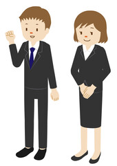 Fototapeta na wymiar Illustration of male and female doing job hunting