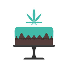 Cannabis Chocolate Cake (Marijuana) Hemp Leaf