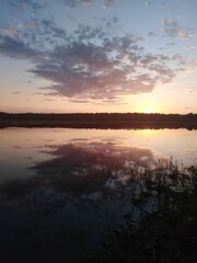 sunset over the river
