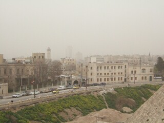 View from Aleppo Castle toward the old town in Aleppo in March, 2006