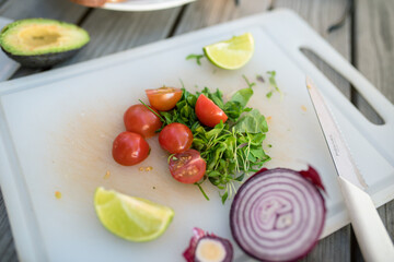 making food outside at summer picnic