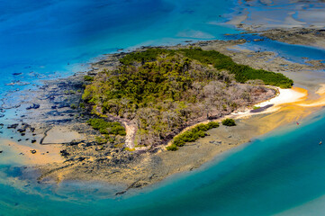 Beautiful aerial view of the small island, Bissagos Archipelago (Bijagos), Guinea Bissau.  UNESCO...