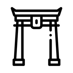 chinese arch with columns icon vector. chinese arch with columns sign. isolated contour symbol illustration