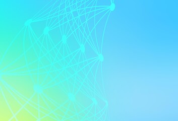 Light Blue, Green vector background with forms of artificial intelligence.