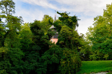 Park on the Lake Constance (Bodensee) on the Rhine at the  foot of the Alps