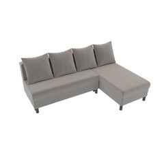 Grey sofa isolated on white background. 3d illustration