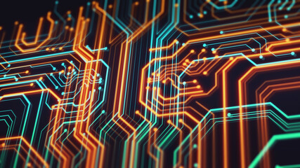 Abstract polygonal space low poly dark background with connecting dots and lines.