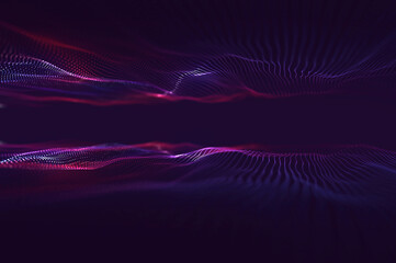 Abstract polygonal space low poly dark background with connecting dots and lines.