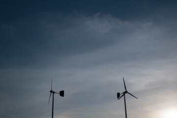 Wind turbine in a park in Samut Prakan Province, Thailand
