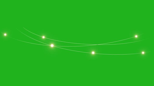 Decorative light string motion graphics with green screen background