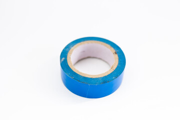 blue electrical tape on a white background