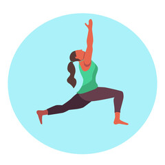 Cartoon character - woman doing yoga - flat vector illustration.