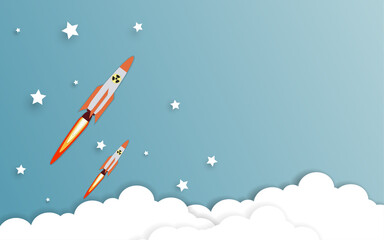 Nuclear rocket , Nuclear weapons , bomb . vector illustration