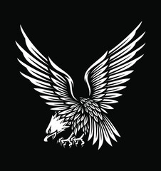 eagle symbol illustration on black background.