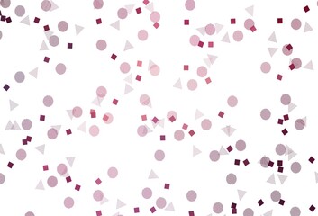 Light Pink vector layout with circles, lines, rectangles.