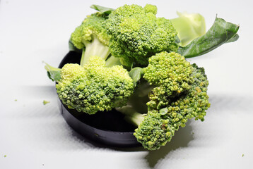 Fresh healthy broccoli isolated on white background

