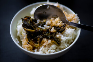 Soybean Paste Soup with Dried Radish Leaves