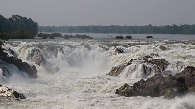 Khon Phapheng Falls Waterfall Champasak Mekong River in southern Laos