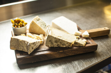 Cheese Board on Stainless Steel