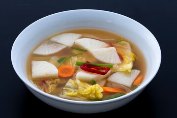 Korean traditional food water kimchi which is called Baek-kimchi