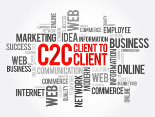 C2C - Client To Client word cloud, business concept background