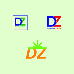 Initial DZ Letter Logo Design Vector Template With Black Color. DZ Logo Design