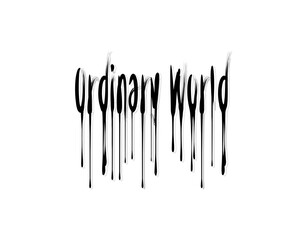 Ordinary World lettering text on white background in vector illustration