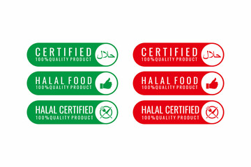 illustration vector graphic of Halal Food Certified emblem, badge, stamp etc