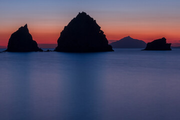 Rocky silhouettes right after the sunset.