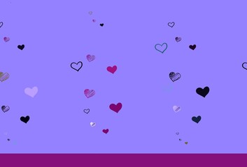 Light Multicolor vector background with hearts.
