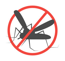 Stop Zika and malaria sign illustration. Insect prevention icon. Protection against insects and dangers mosquitoes are shown.