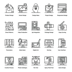 
Creative Process line Icons Pack 
