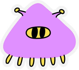 Childish poster with cute hand drawn monster. Perfect for kids bedroom, nursery decoration, posters and wall decorations.