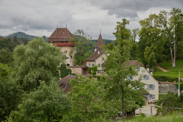 Fototapeta na wymiar Eingang im Schloss Wildenstein (Bubendorf) Das Schloss Wildenstein befindet sich südlich von Bubendorf in einem Seitental des Flusses 