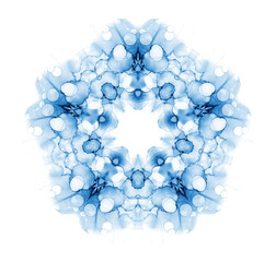 Delicate watercolor snowflake pattern isolated on white background.