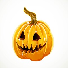 Halloween scary pumpkin isolated on white background