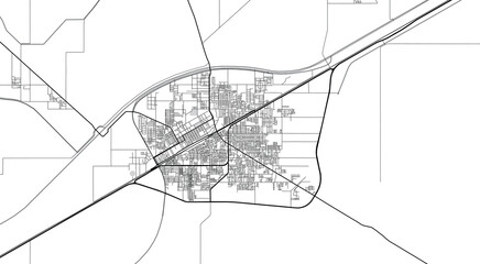 Urban vector city map of Okara, Pakistan, Asia.