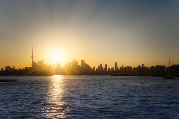 A beautiful summer view of sunset of Toronto skyline, Ontario, Canada
