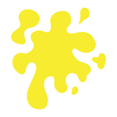 Single yellow blot. Splash on a white background.