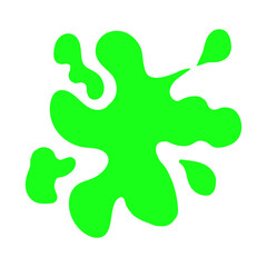 Single green blot. Splash on a white background.