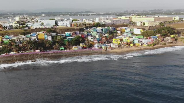 La Perla is a historical shanty town astride the northern historic city wall of Old San Juan, Puerto Rico