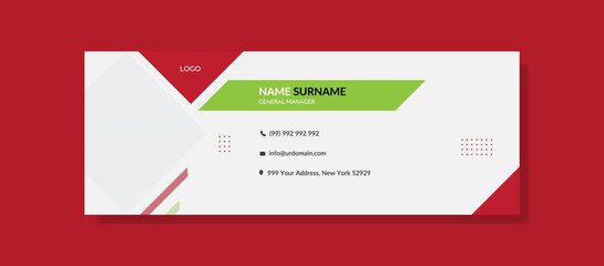 modern red email signature template