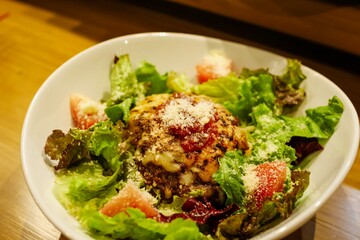 Taco Rice, a dish very popular in Okinawa Japan, with burned cheese on top
