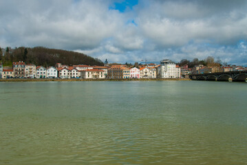Houses on the river Adour in Bayonne