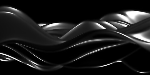 Metallic abstract wavy liquid background