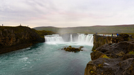 Godafoss (waterfall of the gods)  in the Bardardalur district of Northeastern Region of Iceland