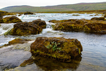 Godafoss (waterfall of the gods)  in the Bardardalur district of Northeastern Region of Iceland