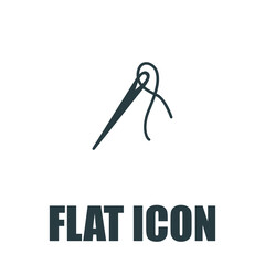 Sewing needle Icon Flat